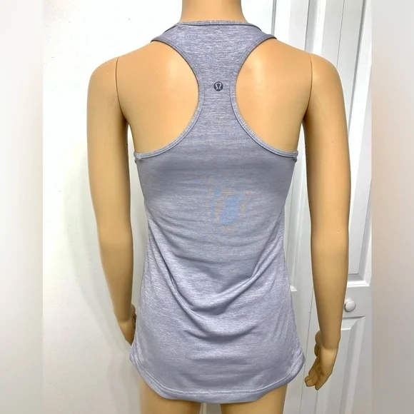 Lululemon Athletica Iced Iris Silver Soul Racerback Tank Top Sports Yoga Size 6 - Picture 4 of 8